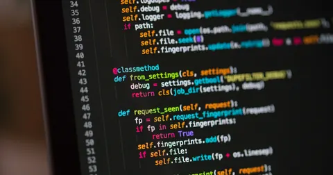 Code displayed on a computer screen