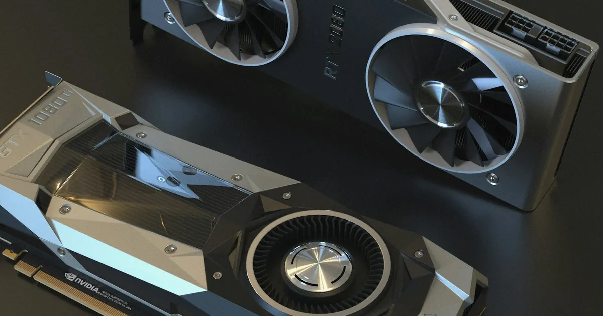 Close-up of a graphics card